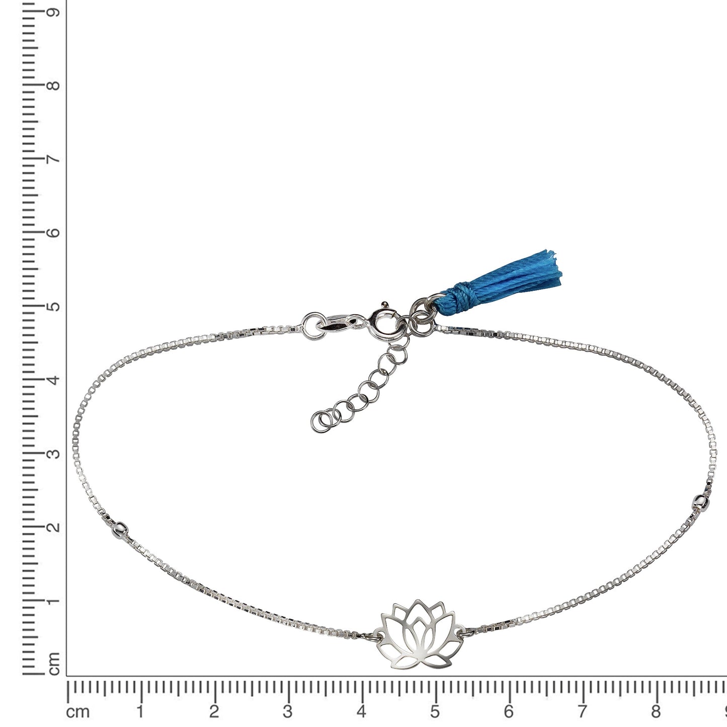 Fusskette Venezianerkette 925/- Sterling Silber rhodiniert 25,0cm