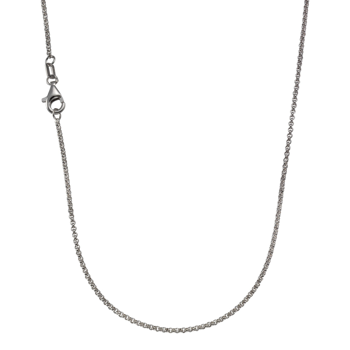 Collier aus 925/- Sterling Silber rhodiniert, Erbskette 1,5 mit Karabinerverschluss