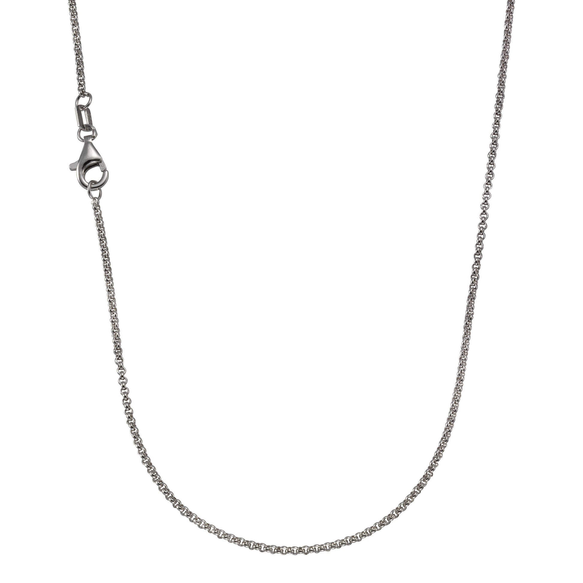 Collier aus 925/- Sterling Silber rhodiniert, Erbskette 1,5 mit Karabinerverschluss