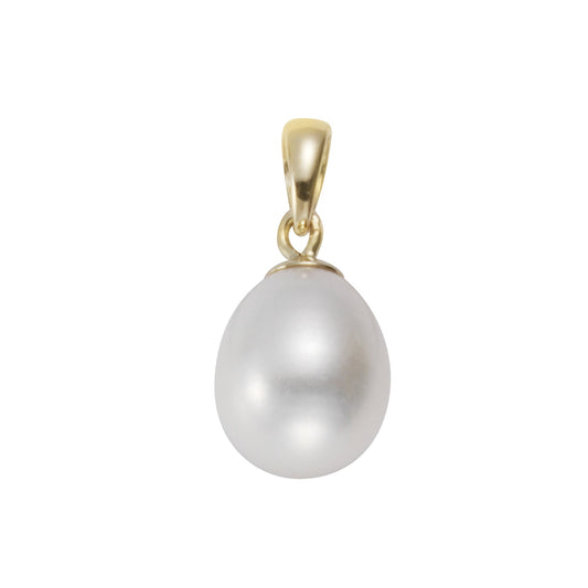 Anhänger Gold 375 mit Süßwasserzuchtperle weiß oval 8-8,5mm