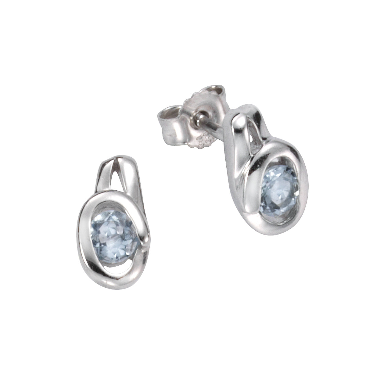 Ohrstecker 333/- Gold 0,9cm Blautopas beh.