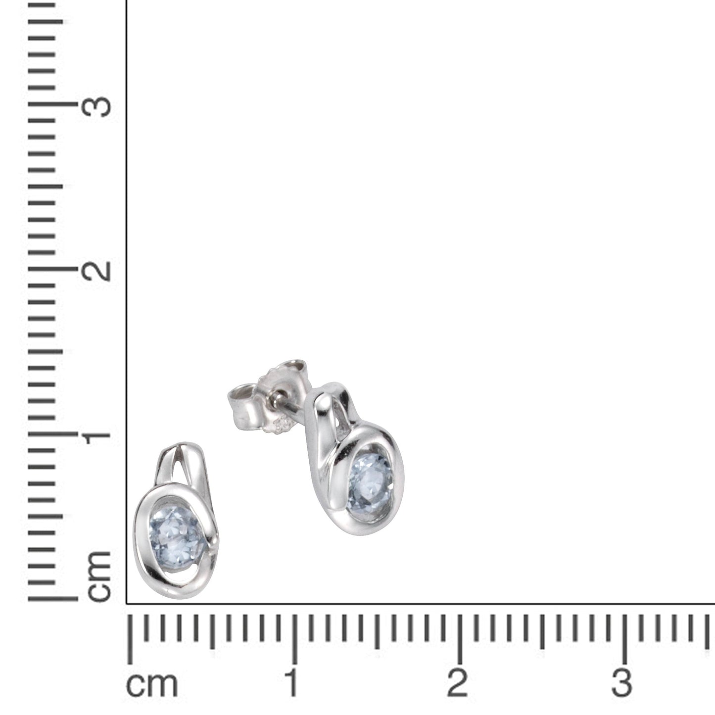 Ohrstecker 333/- Gold 0,9cm Blautopas beh.