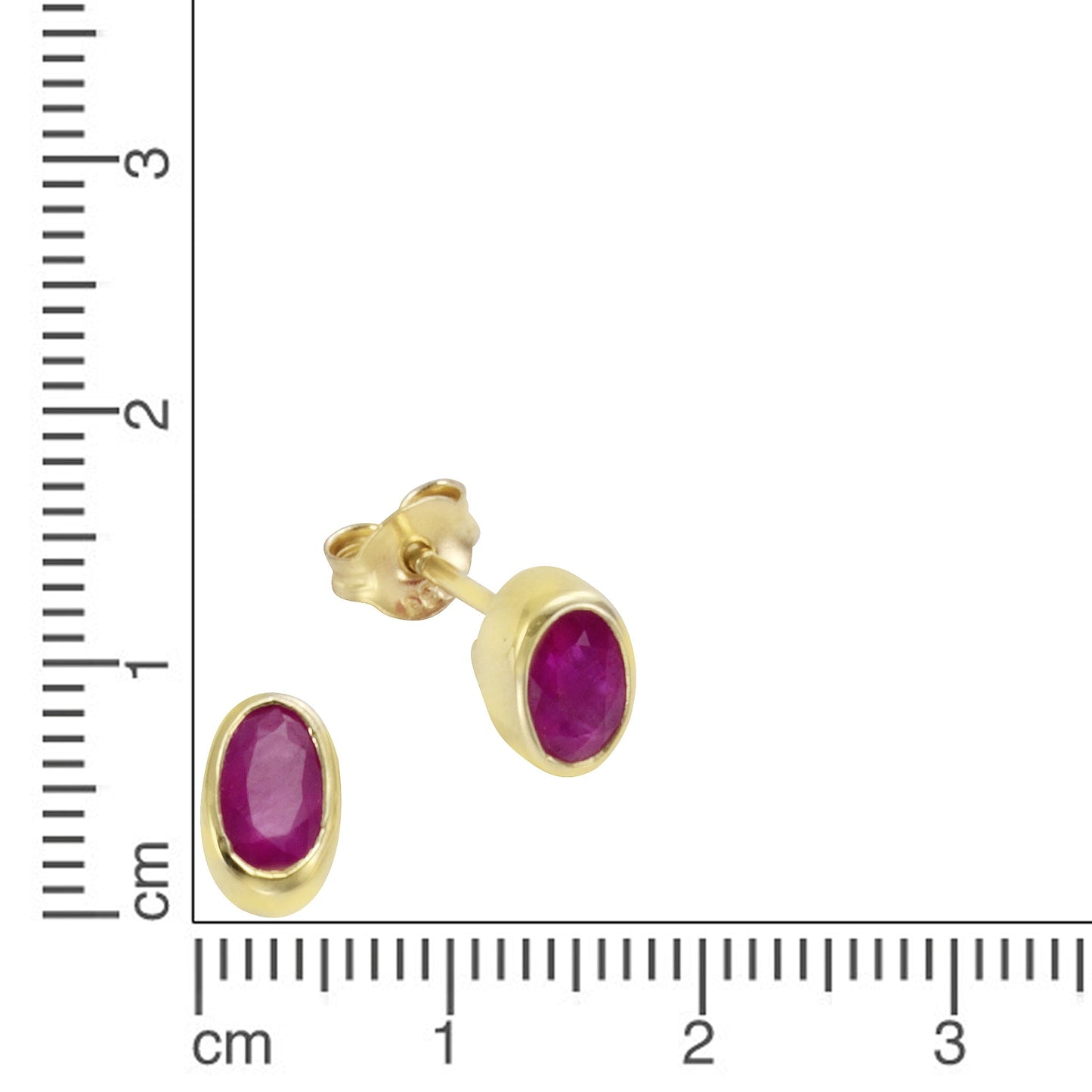 Ohrstecker 375/- Gold 0,7cm Rubin