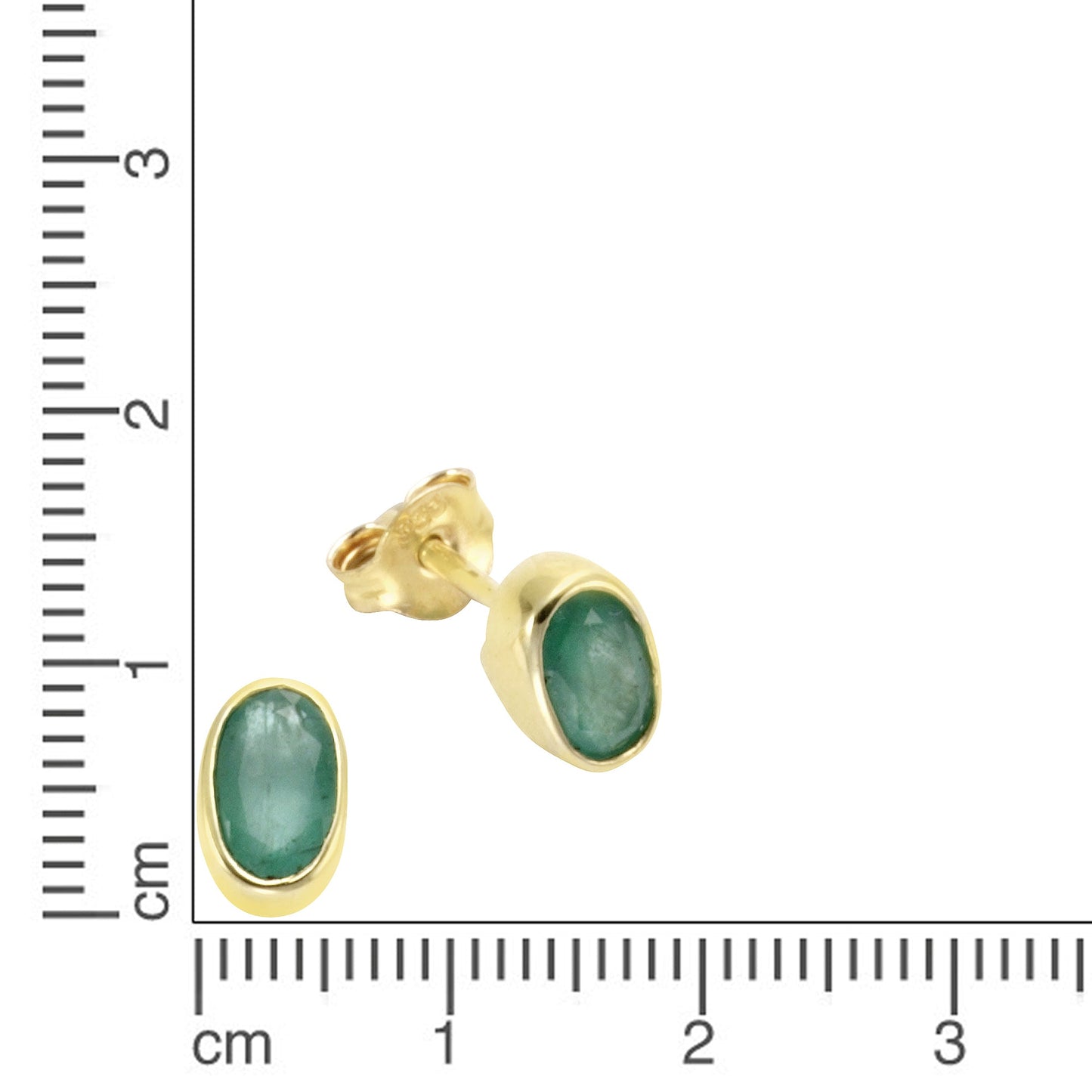 Ohrstecker 375/- Gold 0,7cm Smaragd
