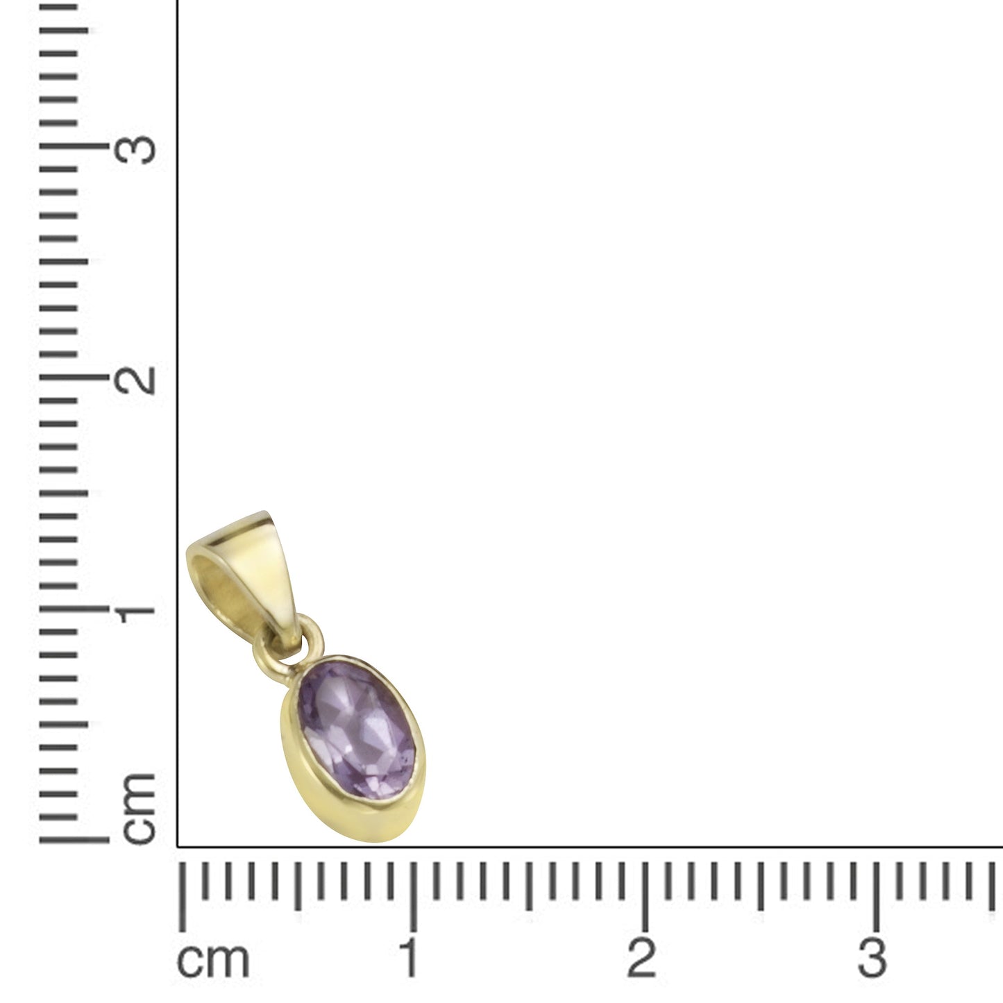 Anhänger 333/- Gold rhodiniert 1,3cm Amethyst