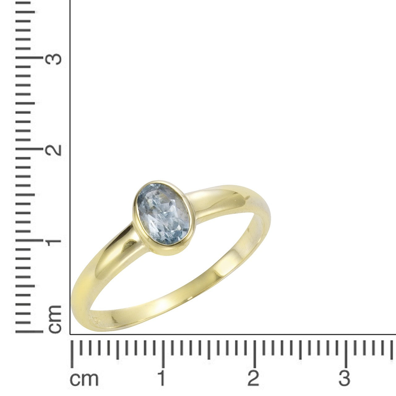 Goldring Damen 333er Gelbgold mit Blautopas (beh.)