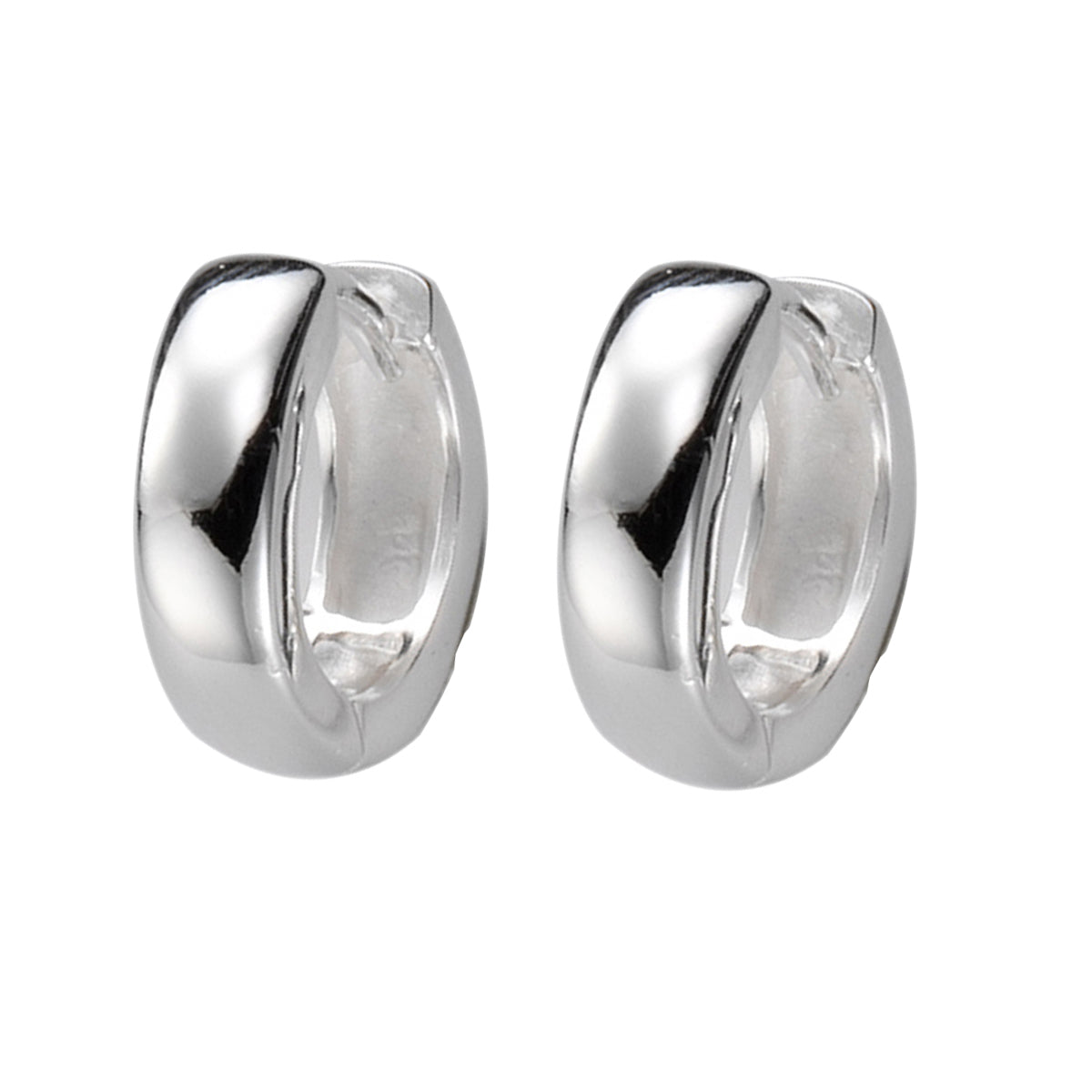 Creolen 925/- Sterling Silber rhodiniert 1,4cm