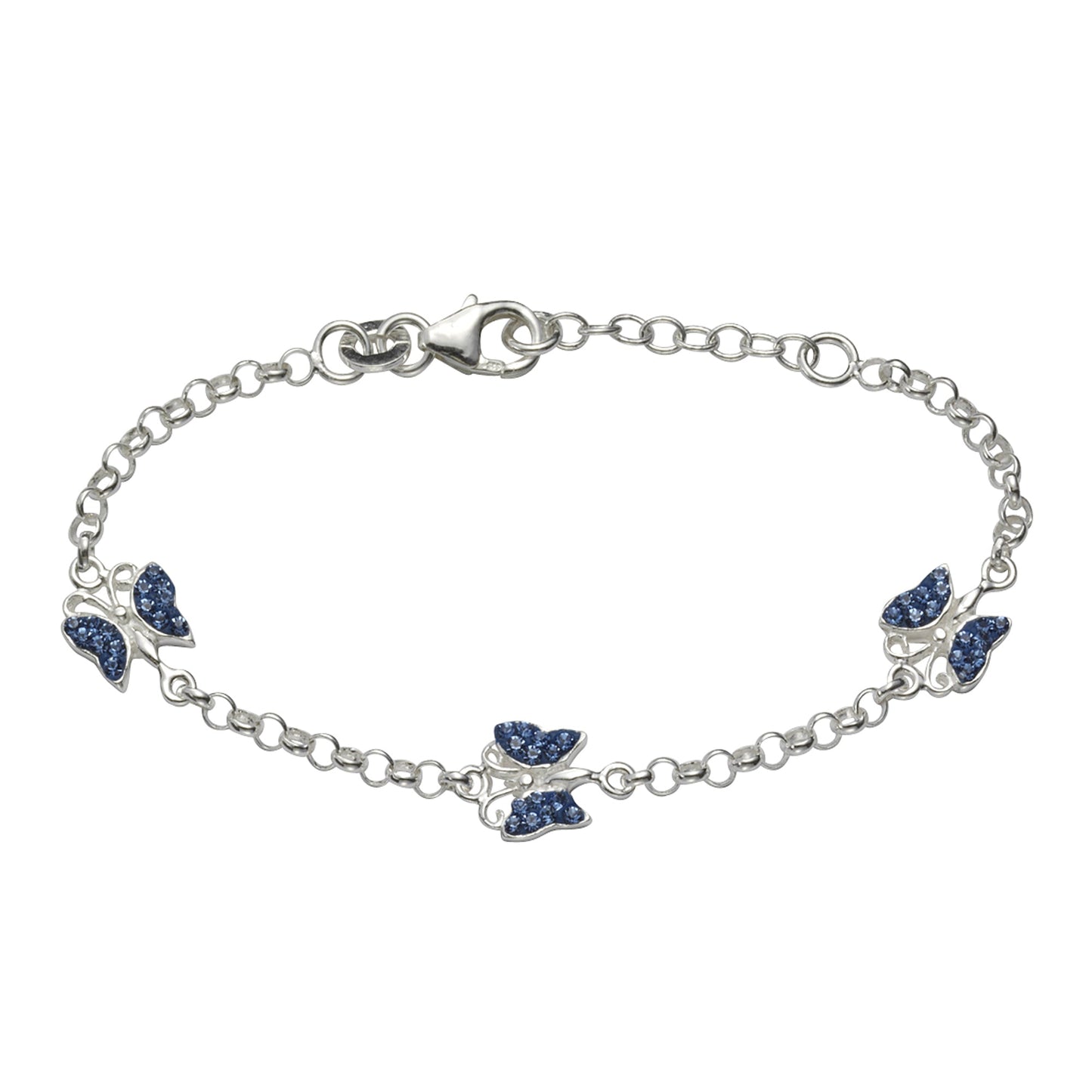 Armband 925/- Sterling Silber versilbert 16,0cm Kristall