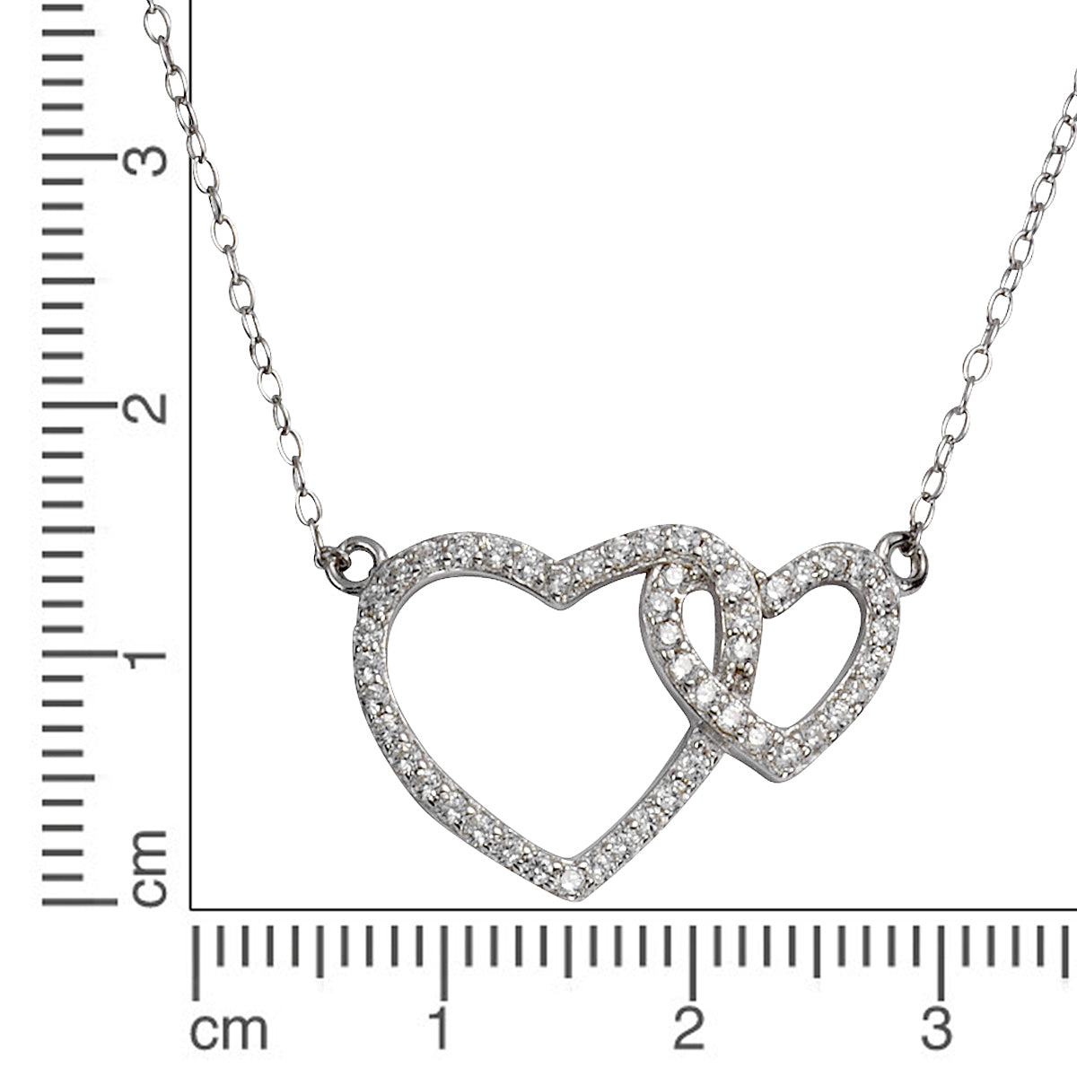 Collier Ankerkette 925/- Sterling Silber rhodiniert 46,0cm Zirkonia