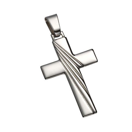 Anhänger Silber 925 rhodiniert Motiv Kreuz mit 23mm Breite und 47mm Länge