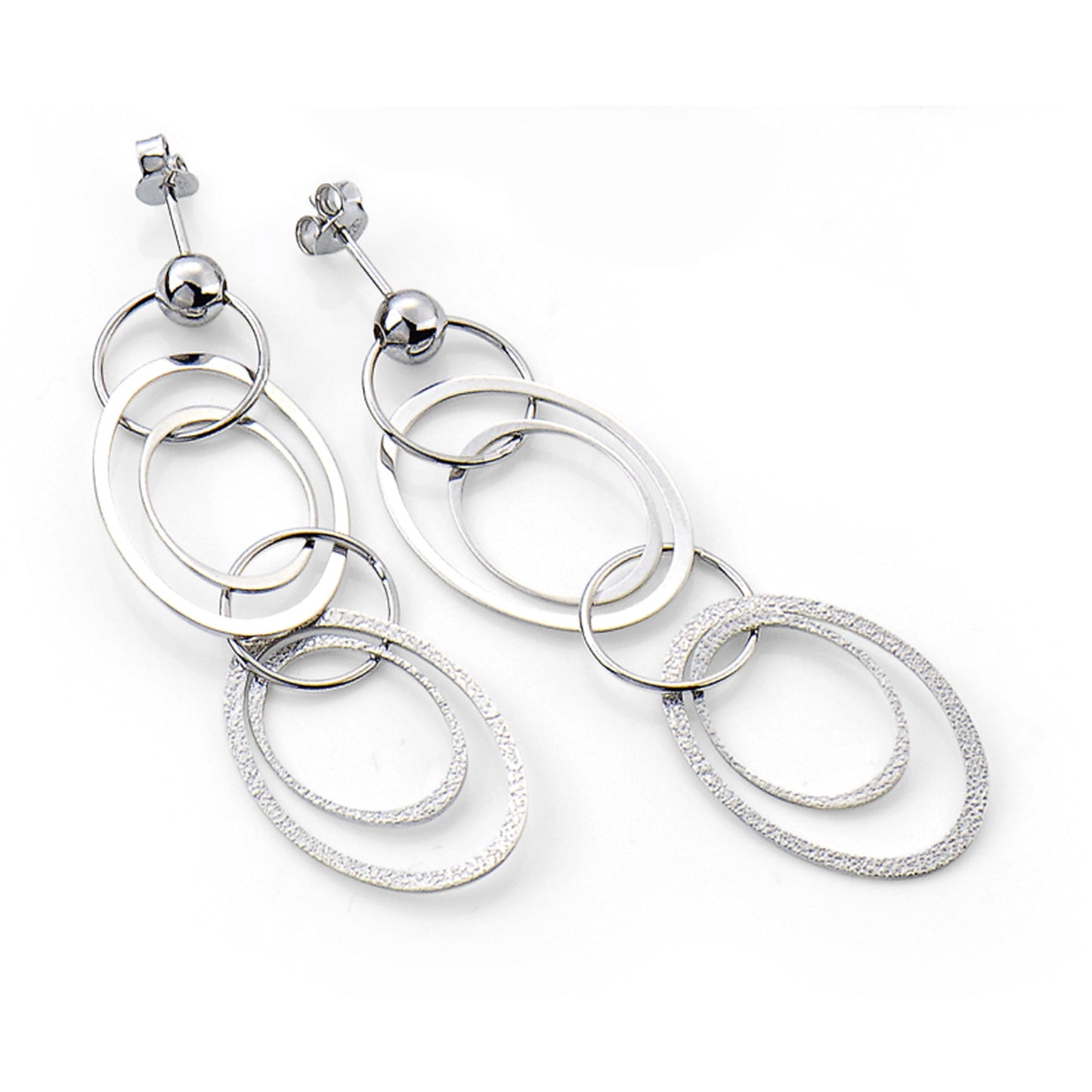 Ohrringe 925/- Sterling Silber rhodiniert 6,0cm ohne