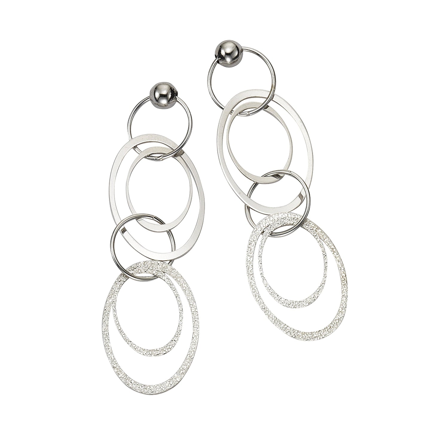 Ohrringe 925/- Sterling Silber rhodiniert 6,0cm ohne