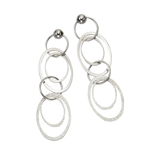 Celesta - Damen-Ohrringe aus 925 Sterling Silber bestehend aus Ringen 60mm lang
