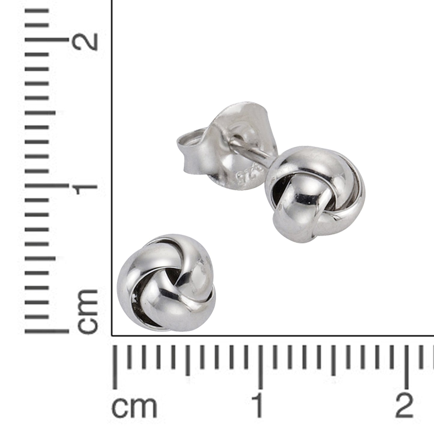 Ohrstecker 925/- Sterling Silber rhodiniert 1,6cm ohne
