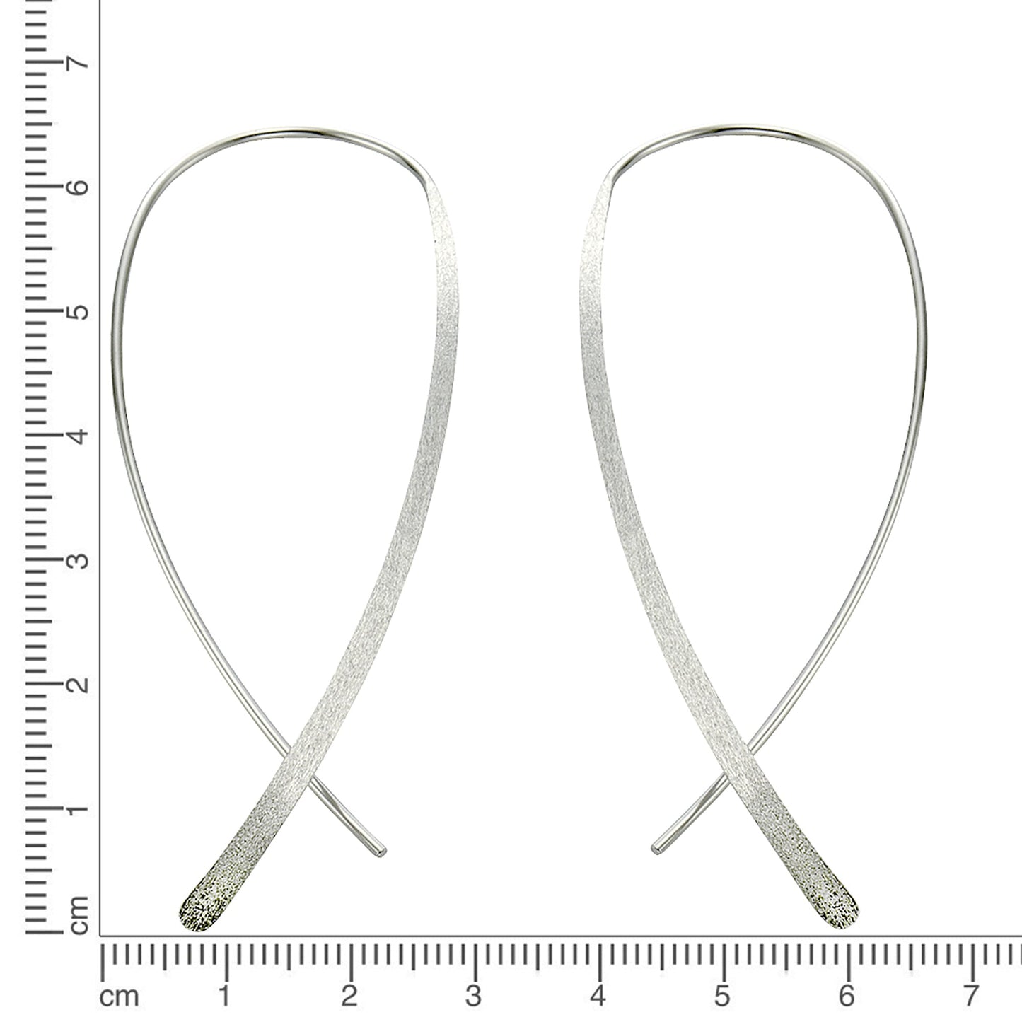 Ohrringe 925/- Sterling Silber rhodiniert 7,0cm ohne