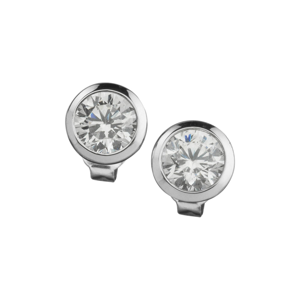 Ohrstecker 925/- Sterling Silber rhodiniert 0,7cm Zirkonia