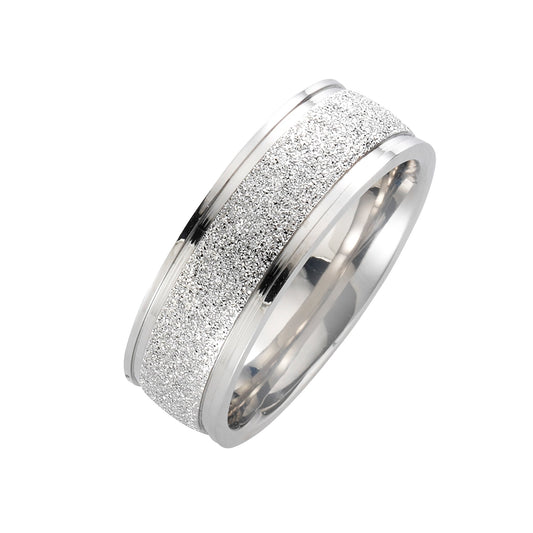 ZEEme Stainless Steel - Damen Ring Edelstahl gesandet glanz 8,5mm breit