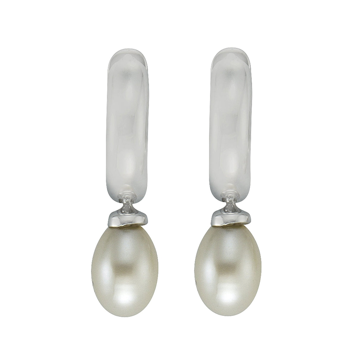 Ohrringe 925/- Sterling Silber rhodiniert 2,2cm Perle