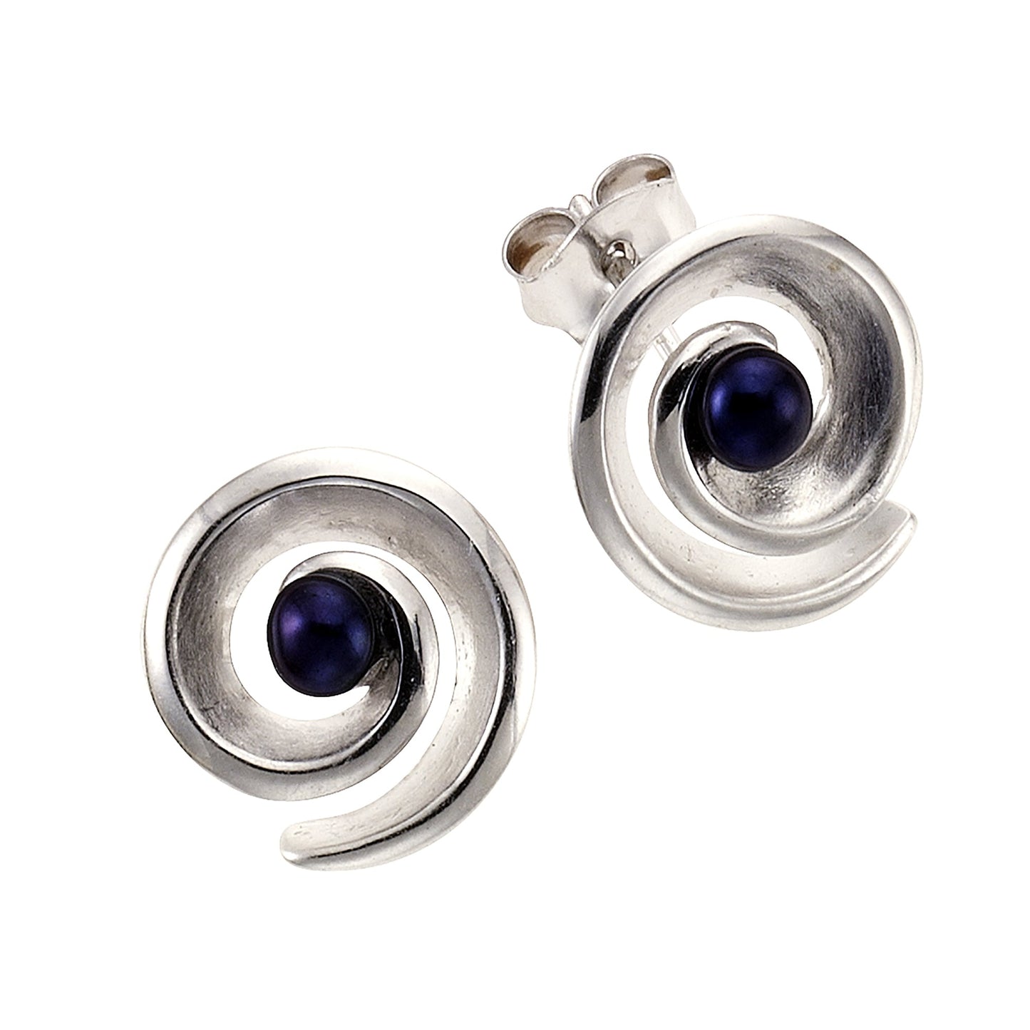Ohrringe 925/- Sterling Silber rhodiniert 1,5cm Perle
