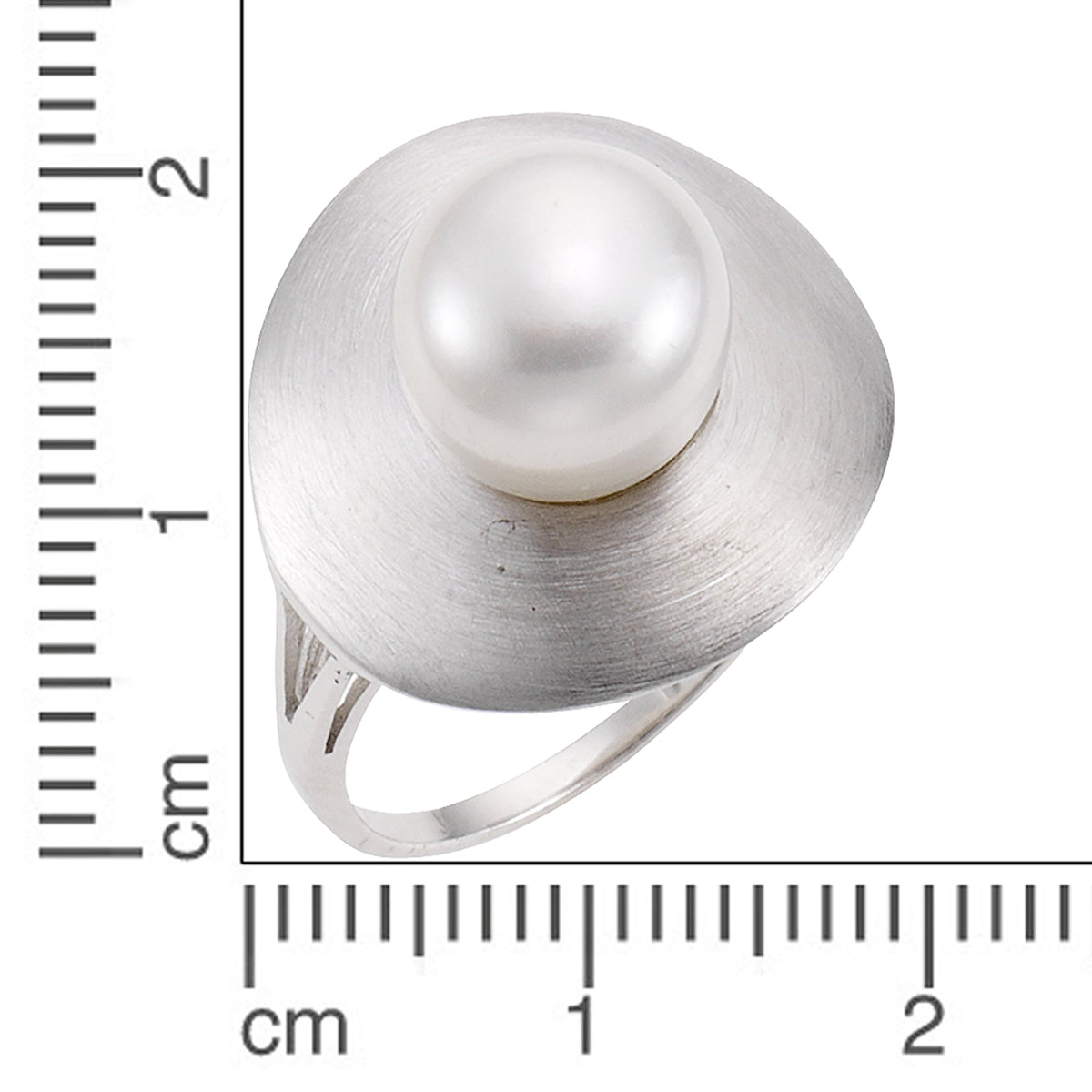 Ring 925/- Sterling Silber rhodiniert Perle