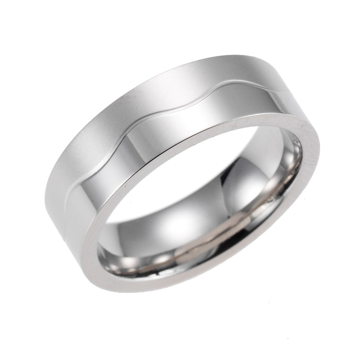 ZEEme Stainless Steel - Unisex Ring Edelstahl glanz matt mit Wellendesign