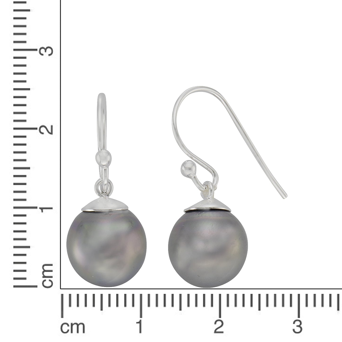 Ohrringe 925/- Sterling Silber rhodiniert 2,8cm Muschelkernperle