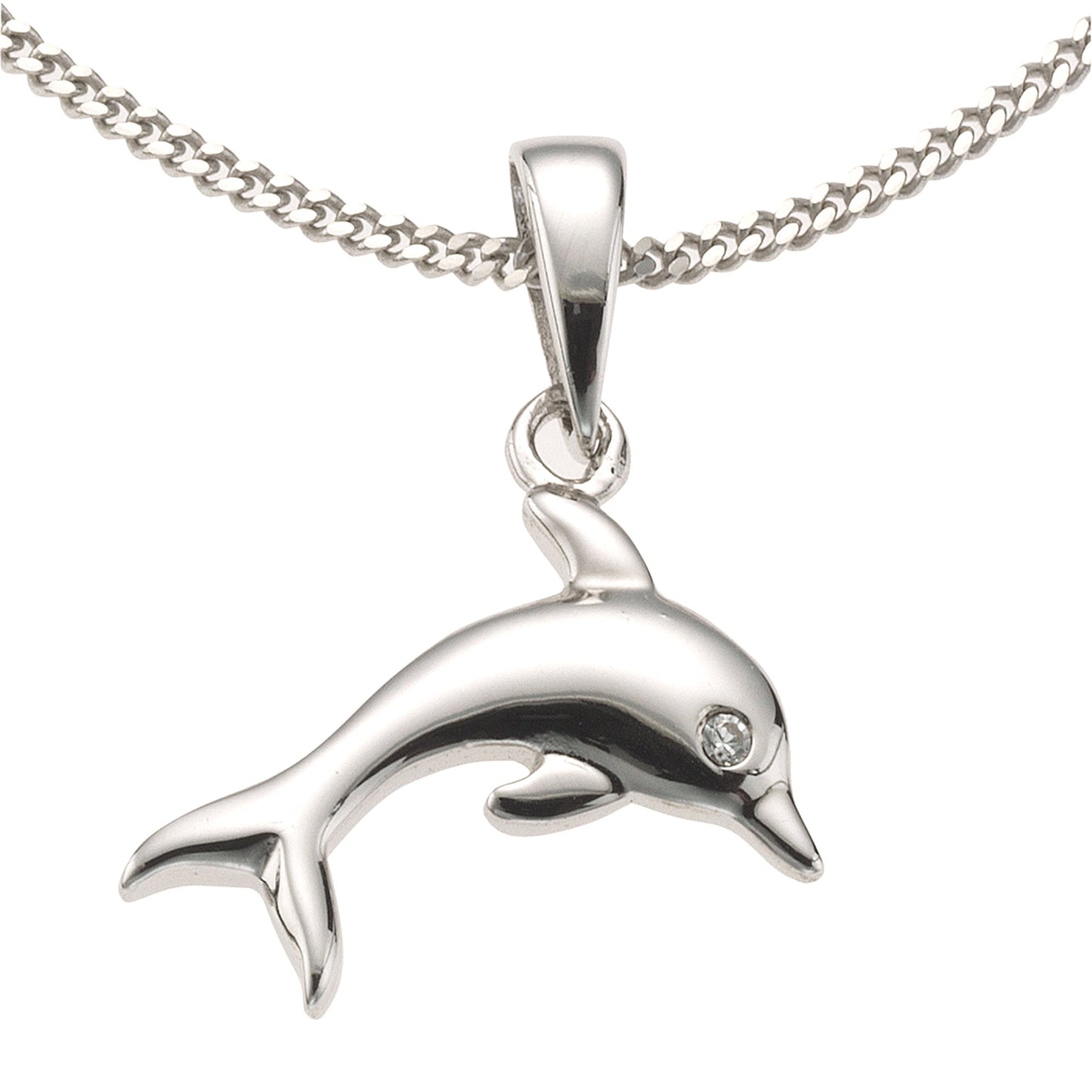 Halskette Panzerkette 925/- Sterling Silber rhodiniert 38,0cm Zirkonia