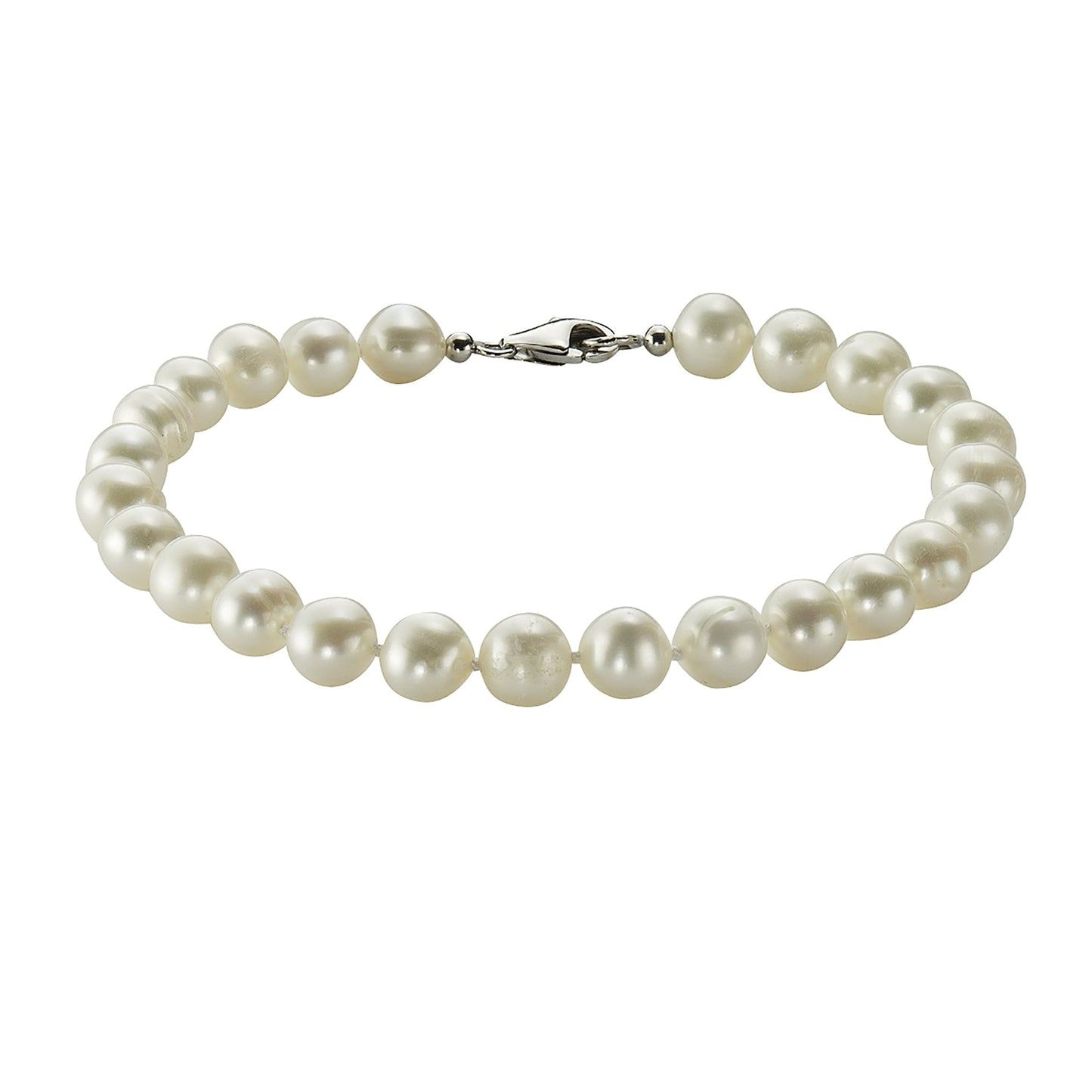 Armband Süßwasserzuchtperlen 925/- Sterling Silber rhodiniert 19cm Perle