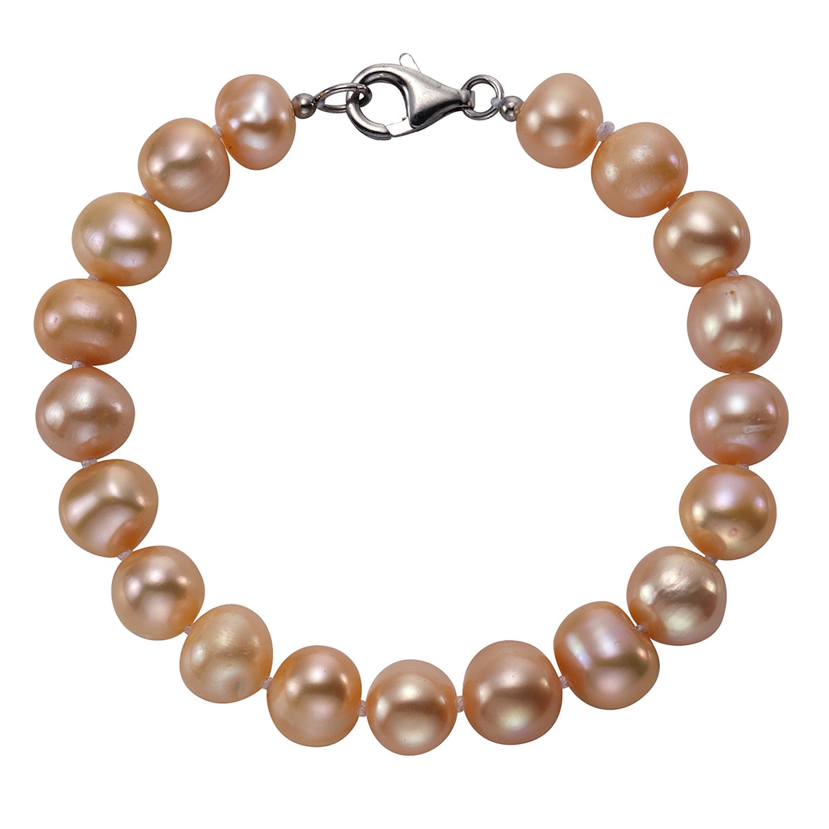 Armband Süßwasserzuchtperlen 925/- Sterling Silber rhodiniert 19cm Perle
