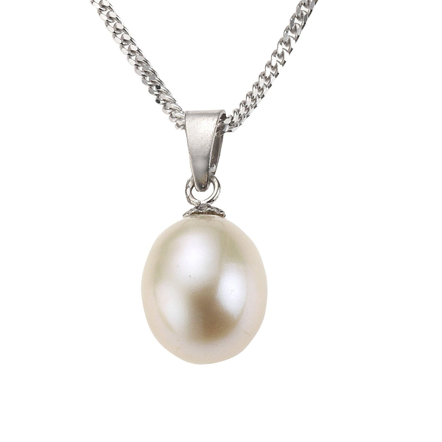 Halskette Ankerkette 925er Sterling Silber 45cm Perle