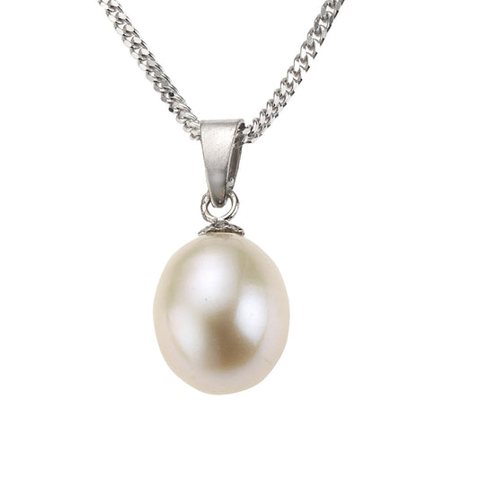 Zeeme Pearls - Damen-Halskette 925 Silber rhodiniert 45cm lang Perle weiß