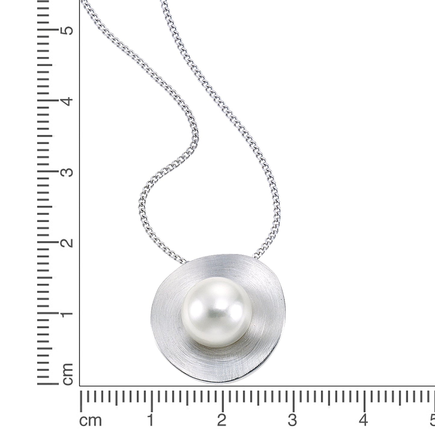 Halskette Panzerkette 925/- Sterling Silber rhodiniert 45cm Perle