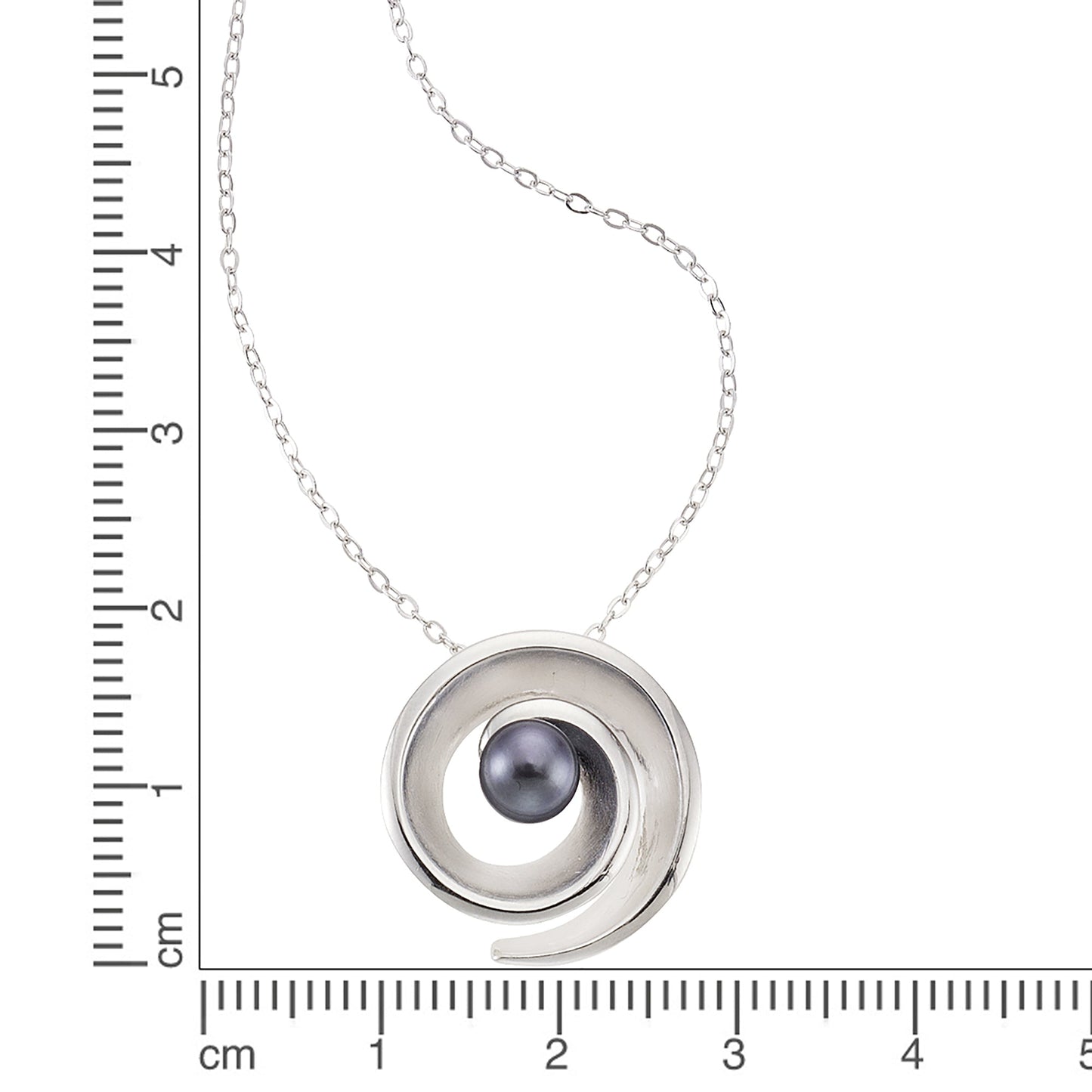 Halskette Ankerkette 925/- Sterling Silber rhodiniert 45cm Perle
