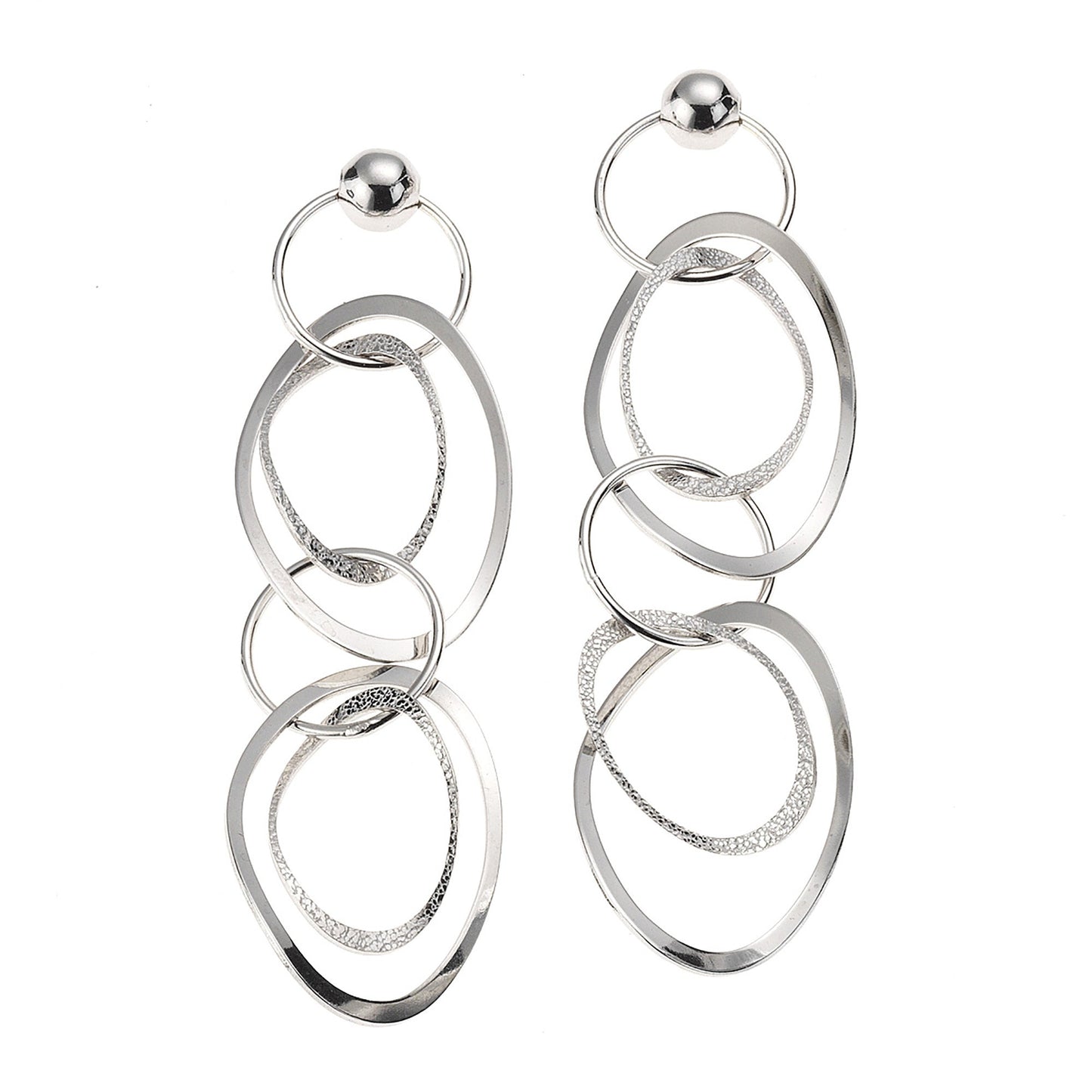 Ohrringe 925/- Sterling Silber rhodiniert 6cm ohne