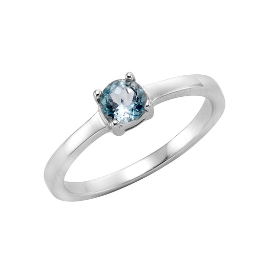 Zeeme Gemstones - Damen-Ring aus 925 Sterling Silber rhodiniert mit Blautopas (beh.) 5mm