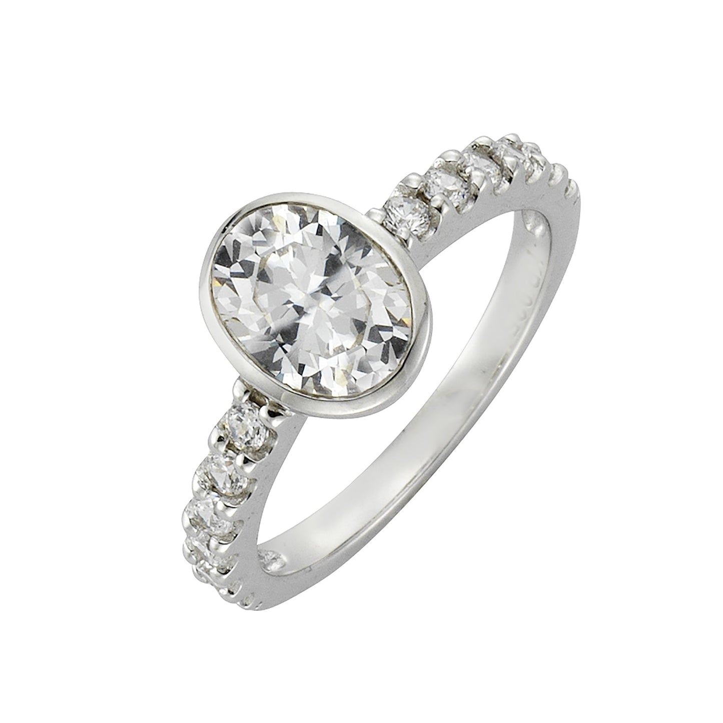 Ring 925/- Sterling Silber rhodiniert Zirkonia