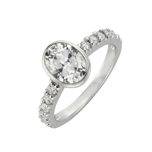 ZEEme Silver - Ring 925 Sterling Silber rhodiniert Zirkonia weiß