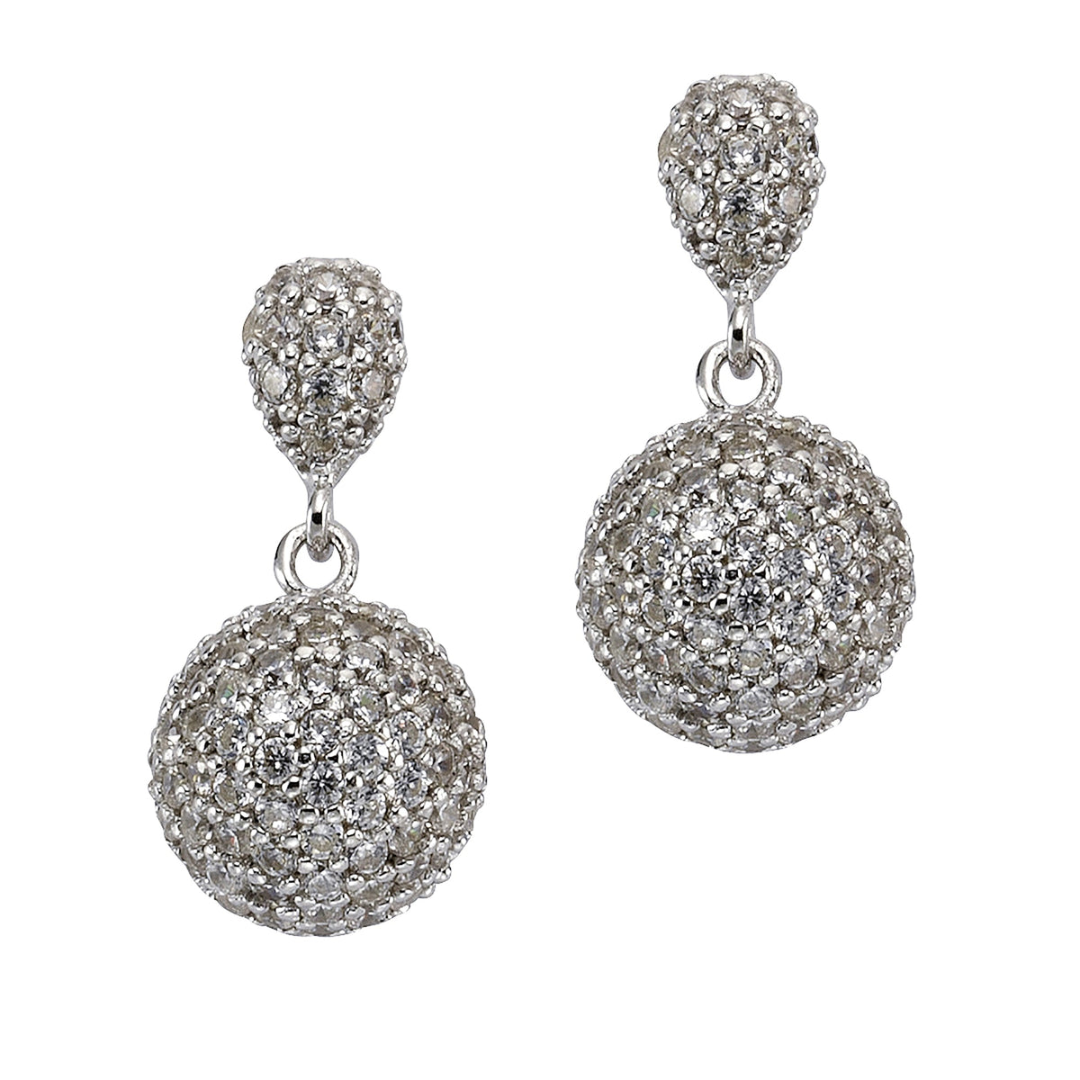 Ohrhänger 925/- Sterling Silber rhodiniert 2,2cm Zirkonia