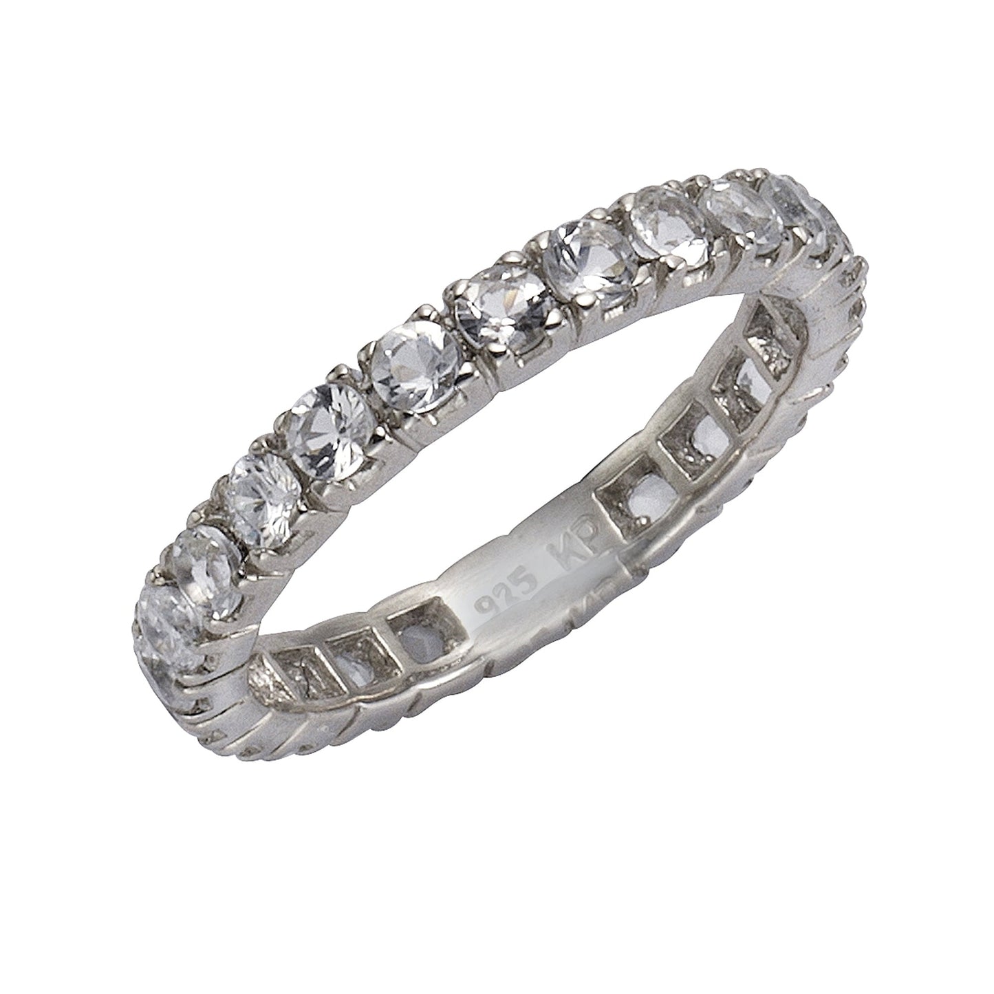 ZEEme Jewelry - Damen Ring 925/- Sterling Silber rhodiniert Memoirering mit Weißtopas