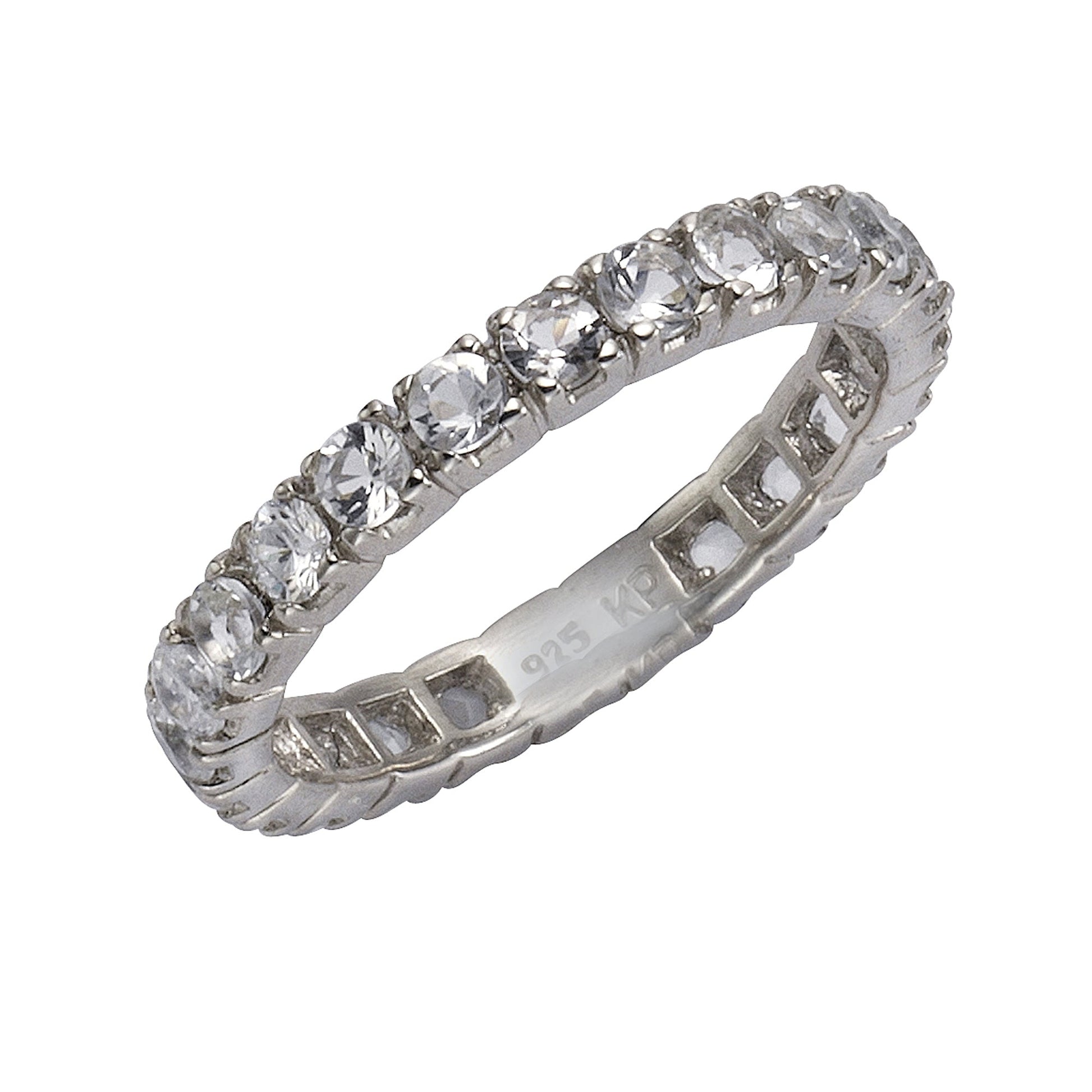ZEEme Jewelry - Damen Ring 925/- Sterling Silber rhodiniert Memoirering mit Weißtopas