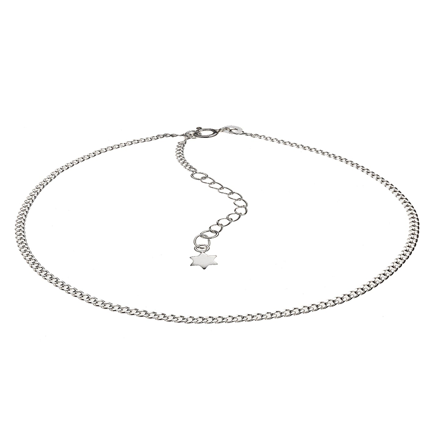 Fusskette Flachpanzerkette 925/- Sterling Silber ohne 29,0cm ohne
