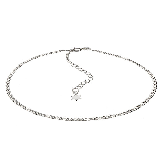 Fusskette Flachpanzerkette 925/- Sterling Silber ohne 29,0cm ohne