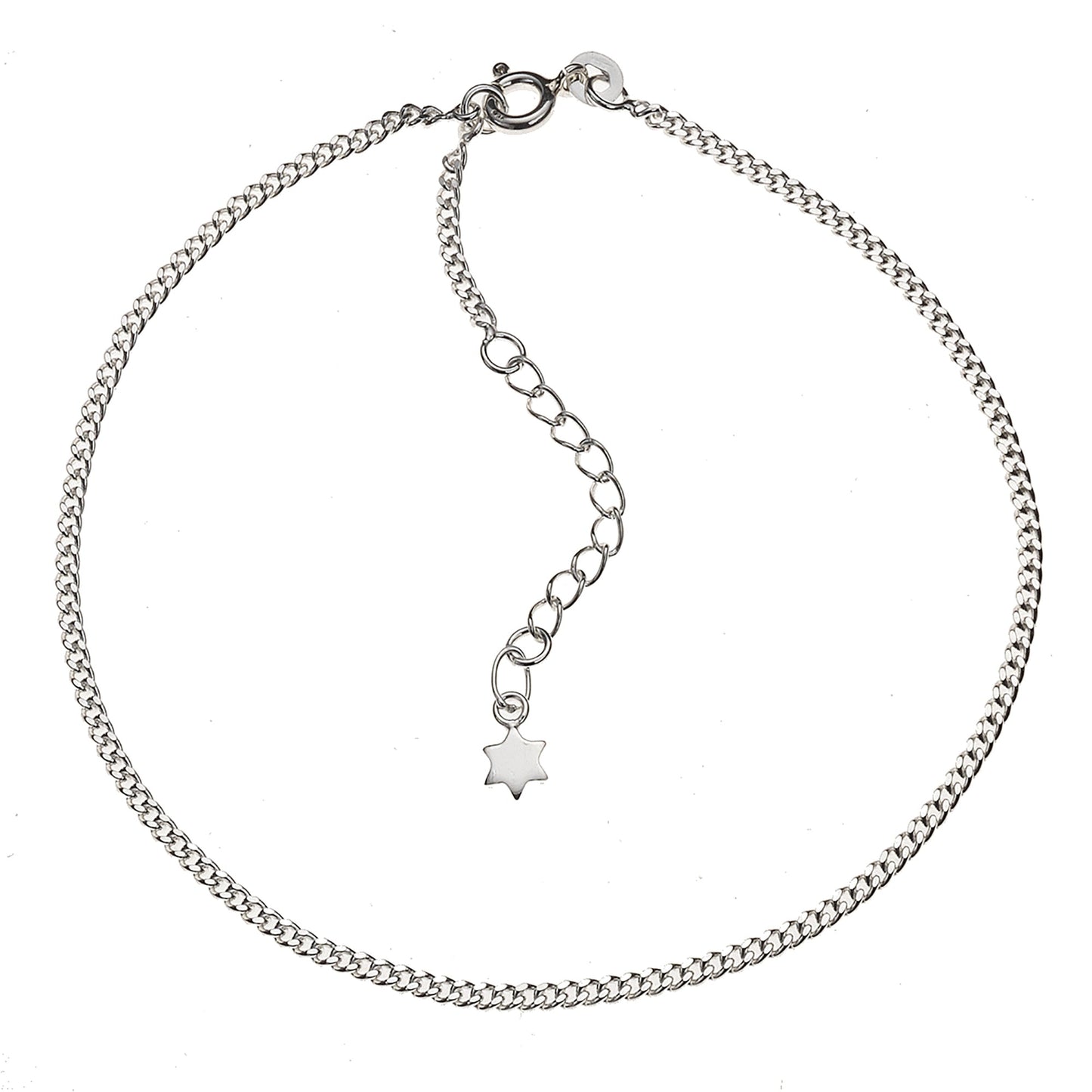 Fusskette Flachpanzerkette 925/- Sterling Silber ohne 29,0cm ohne