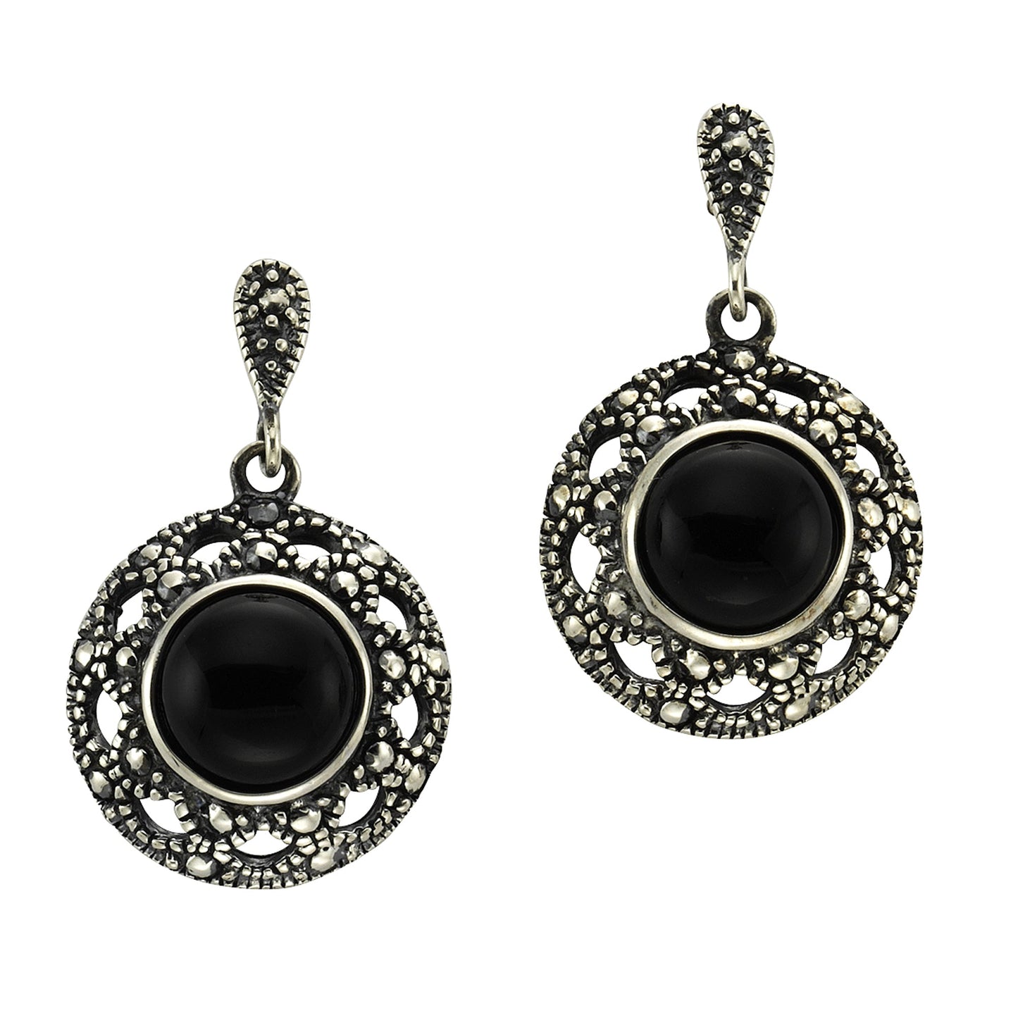 Ohrringe 925/- Sterling Silber rhodiniert 2,6cm Achat