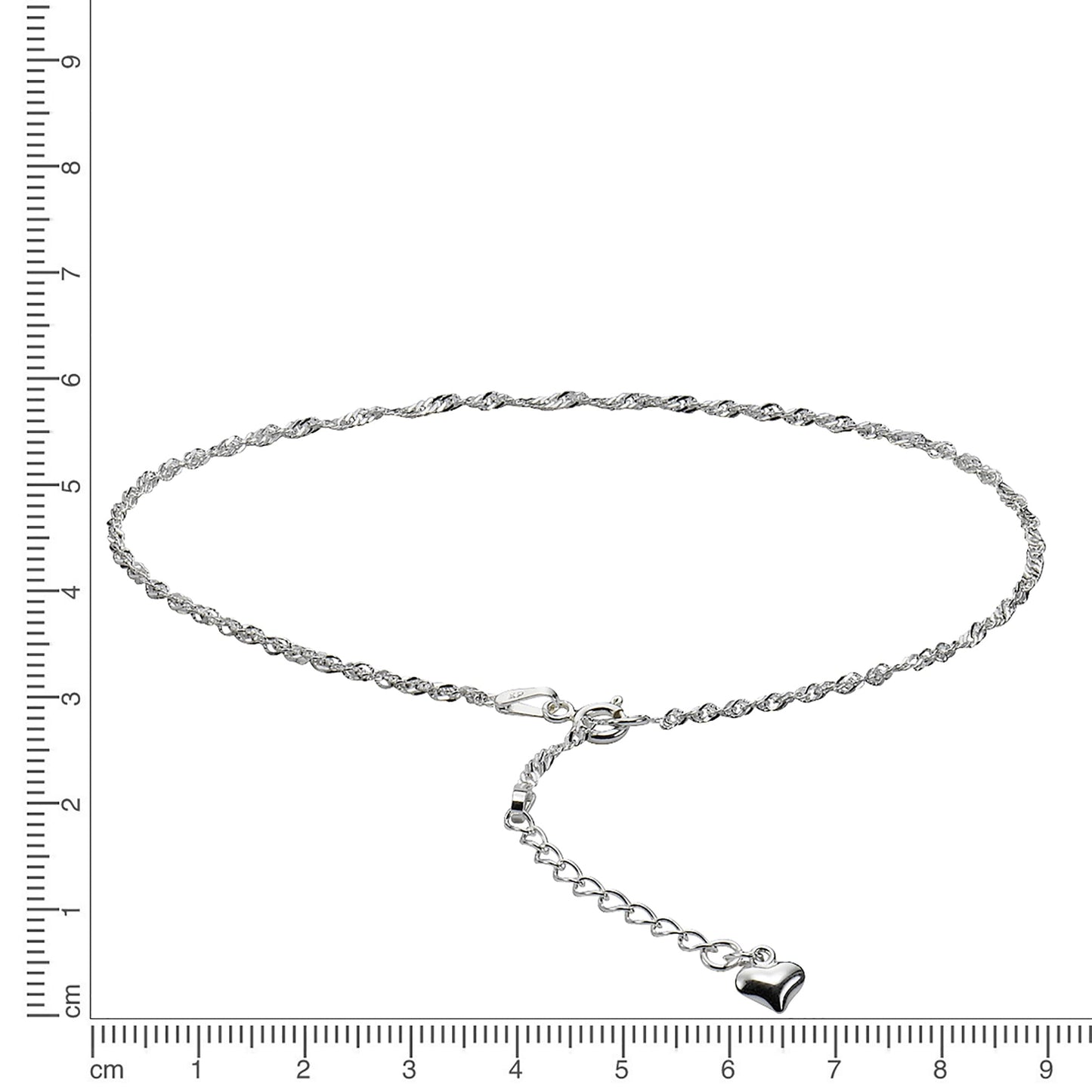 Fußkette Singapurkette 925/- Sterling Silber 29,0cm ohne