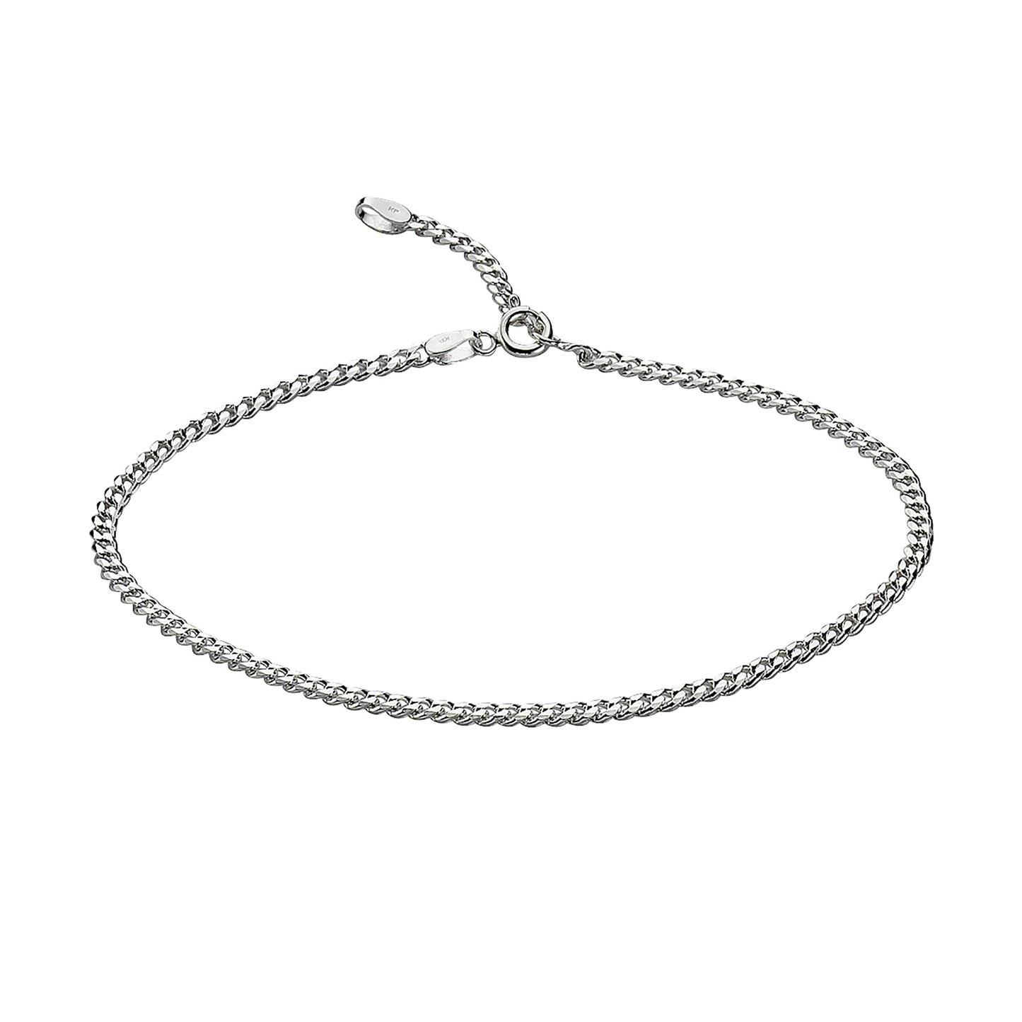 Fußkette Flachpanzerkette 925/- Sterling Silber 26,0cm ohne