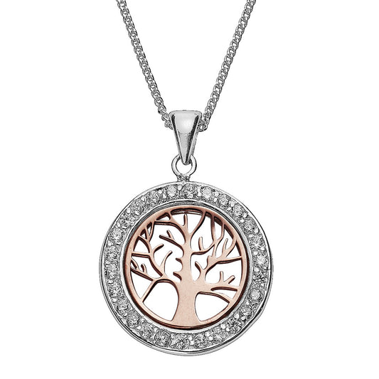 Schmuck Halskette Damen Silber 925 zweifarbig Lebensbaum 45cm günstig kaufen