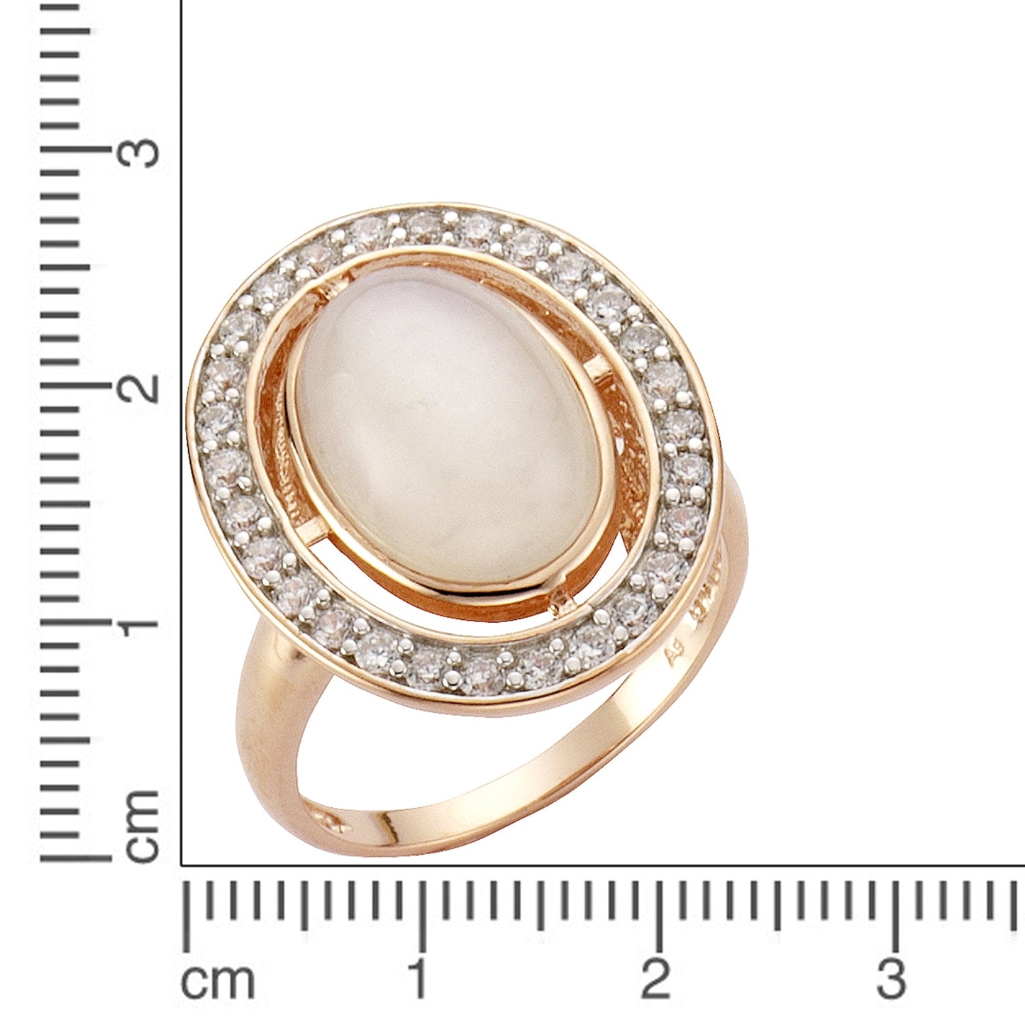 Ring 925/- Sterling Silber rotvergoldet Mondstein