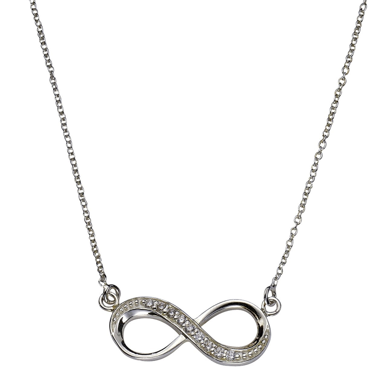 Schmuck Collier Damen 925 Sterling Silber rhodiniert Unendlichkeitszeichen 45cm günstig kaufen