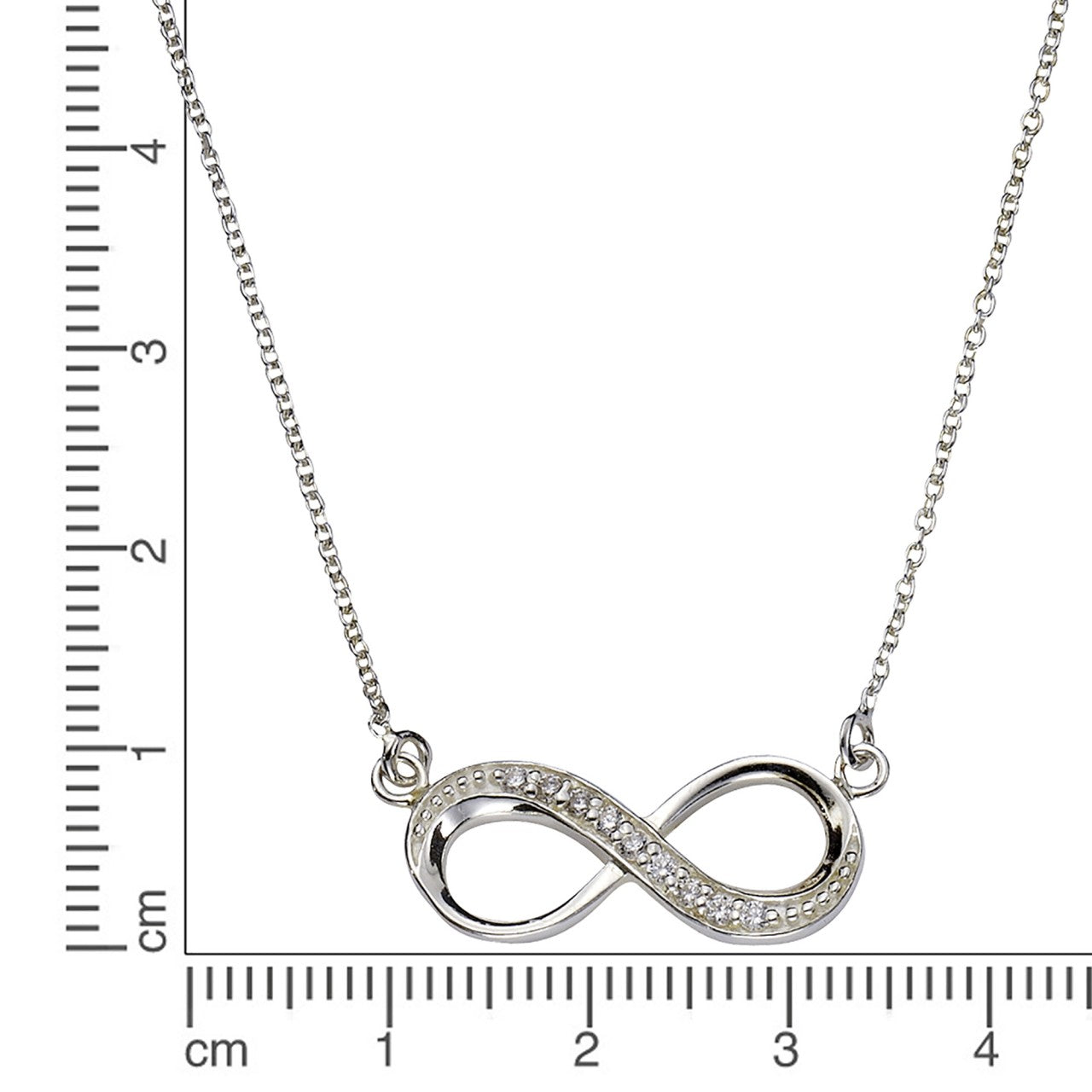 Schmuck Collier Damen 925 Sterling Silber rhodiniert Unendlichkeitszeichen 45cm günstig kaufen